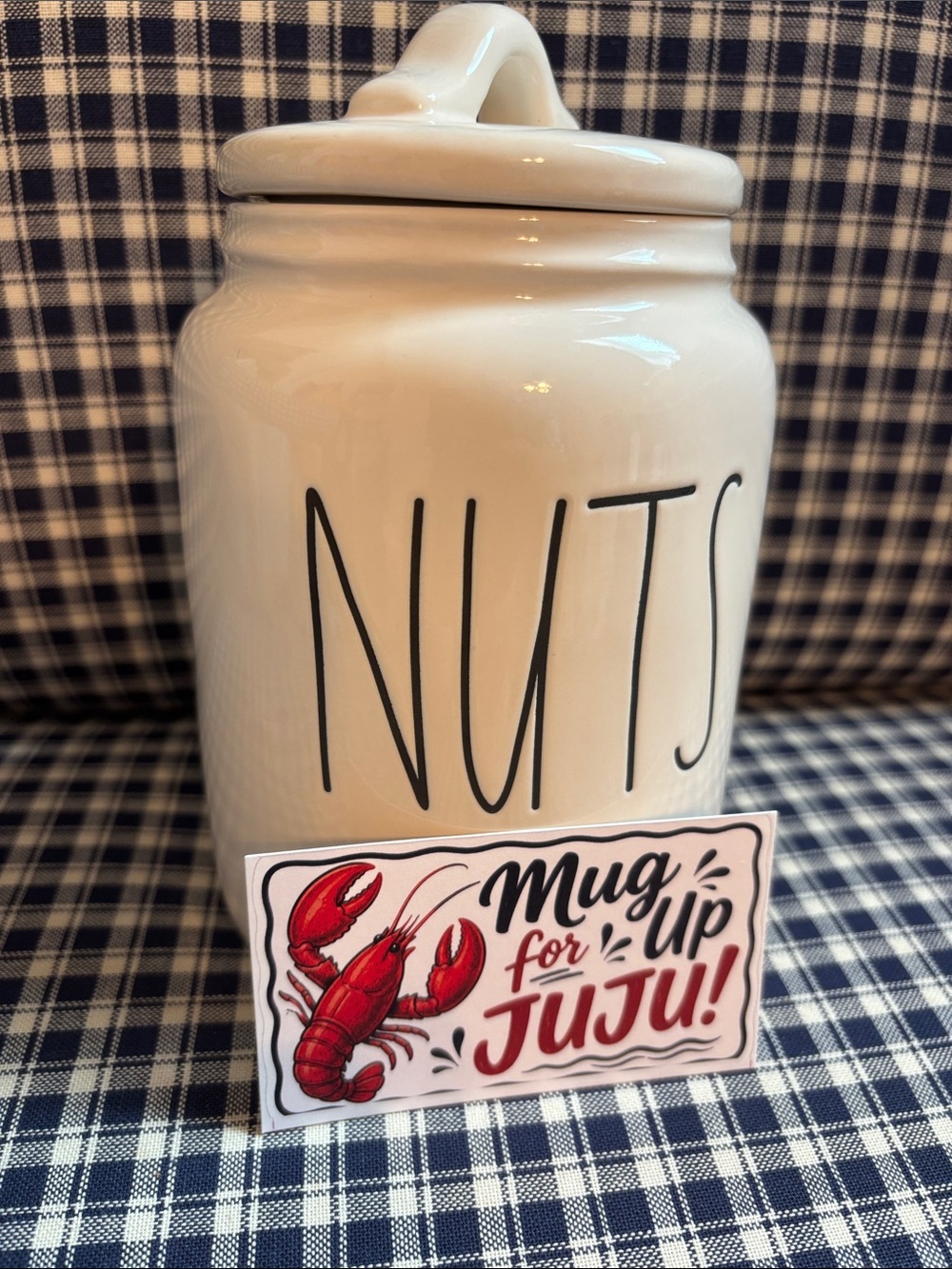 Rae Dunn White Ceramic 'NUTS' Canister